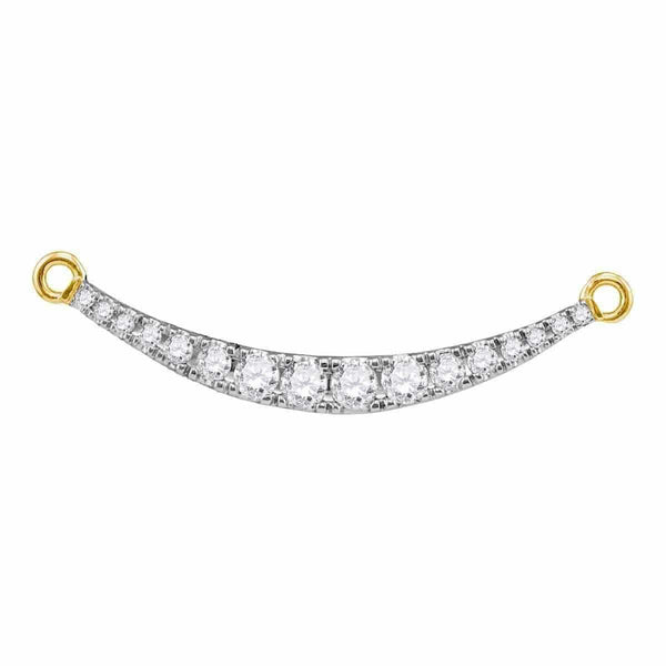 10kt Yellow Gold Women's Round Diamond Curved Bar Pendant Necklace 1-2 Cttw - FREE Shipping (US/CAN)