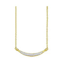 10kt Yellow Gold Women's Round Diamond Curved Bar Pendant Necklace 1-6 Cttw - FREE Shipping (US/CAN)