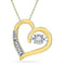 10kt Yellow Gold Womens Round Diamond Heart Love Twinkle Moving Pendant 1-20 Cttw - FREE Shipping (US/CAN)