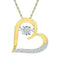 10kt Yellow Gold Womens Round Diamond Heart Moving Twinkle Pendant 1-8 Cttw