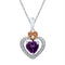 Gold & Diamond Pendants & Necklaces Sterling Silver 2-tone Lab-Created Amethyst & Round Diamond Heart Love Pendant 3-4 Cttw - FREE Shipping (US/CAN) JadeMoghul