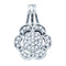 Gold & Diamond Pendants & Necklaces Sterling Silver Round Diamond Cluster Womens Flower Pendant 1-10 Cttw JadeMoghul Inc. 