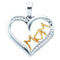 Gold & Diamond Pendants & Necklaces Sterling Silver White Diamond Mom Mother Women's Heart Pendant 1-6 Cttw - FREE Shipping (US/CAN) JadeMoghul