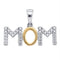 Gold & Diamond Pendants & Necklaces Sterling Silver White Diamond Mother Mom 2-tone Charm Pendant 1-10 Cttw JadeMoghul Inc. 