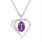 Gold & Diamond Pendants & Necklaces Sterling Silver Women's Lab-Created Amethyst & Diamond Heart Love Pendant 3-4 Cttw - FREE Shipping (US/CAN) JadeMoghul