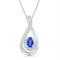 Gold & Diamond Pendants & Necklaces Sterling Silver Women's Oval Lab-Created Blue Sapphire Solitaire Teardrop Pendant 1-2 Cttw - FREE Shipping (US/CAN) JadeMoghul