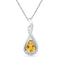 Gold & Diamond Pendants & Necklaces Sterling Silver Women's Oval Lab-Created Citrine Solitaire Diamond Frame Twist Pendant 1-1-6 Cttw - FREE Shipping (US/CAN) JadeMoghul