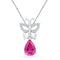 Gold & Diamond Pendants & Necklaces Sterling Silver Women's Pear Lab-Created Pink Sapphire Butterfly Bug Pendant 2-7-8 Cttw - FREE Shipping (US/CAN) JadeMoghul