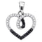 Gold & Diamond Pendants & Necklaces Sterling Silver Women's Round Black Color Enhanced Diamond Small Heart Pendant 1-4 Cttw - FREE Shipping (US/CAN) JadeMoghul