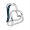 Gold & Diamond Pendants & Necklaces Sterling Silver Women's Round Blue Color Enhanced Diamond Heart Love Pendant 1-20 Cttw - FREE Shipping (US/CAN) JadeMoghul