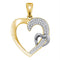 Gold & Diamond Pendants & Necklaces Sterling Silver Women's Round Diamond 2-tone Heart Love Pendant 1-6 Cttw - FREE Shipping (US/CAN) JadeMoghul