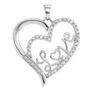 Gold & Diamond Pendants & Necklaces Sterling Silver Women's Round Diamond Double Heart Love Pendant 1-10 Cttw - FREE Shipping (US/CAN) JadeMoghul