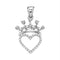 Gold & Diamond Pendants & Necklaces Sterling Silver Women's Round Diamond Heart Love Crown Pendant 1-10 Cttw - FREE Shipping (US/CAN) JadeMoghul