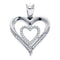 Gold & Diamond Pendants & Necklaces Sterling Silver Women's Round Diamond Heart Love Pendant 1-10 Cttw - FREE Shipping (US/CAN) JadeMoghul