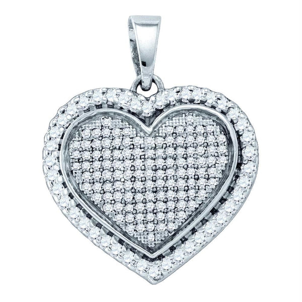 Gold & Diamond Pendants & Necklaces Sterling Silver Women's Round Diamond Heart Love Pendant 3-4 Cttw - FREE Shipping (US/CAN) JadeMoghul