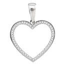 Gold & Diamond Pendants & Necklaces Sterling Silver Women's Round Diamond Heart Outline Pendant 1-6 Cttw - FREE Shipping (US/CAN) JadeMoghul