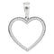 Gold & Diamond Pendants & Necklaces Sterling Silver Women's Round Diamond Heart Outline Pendant 1-6 Cttw - FREE Shipping (US/CAN) JadeMoghul