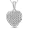 Gold & Diamond Pendants & Necklaces Sterling Silver Women's Round Diamond Heart Pendant 1-10 Cttw - FREE Shipping (US/CAN) JadeMoghul