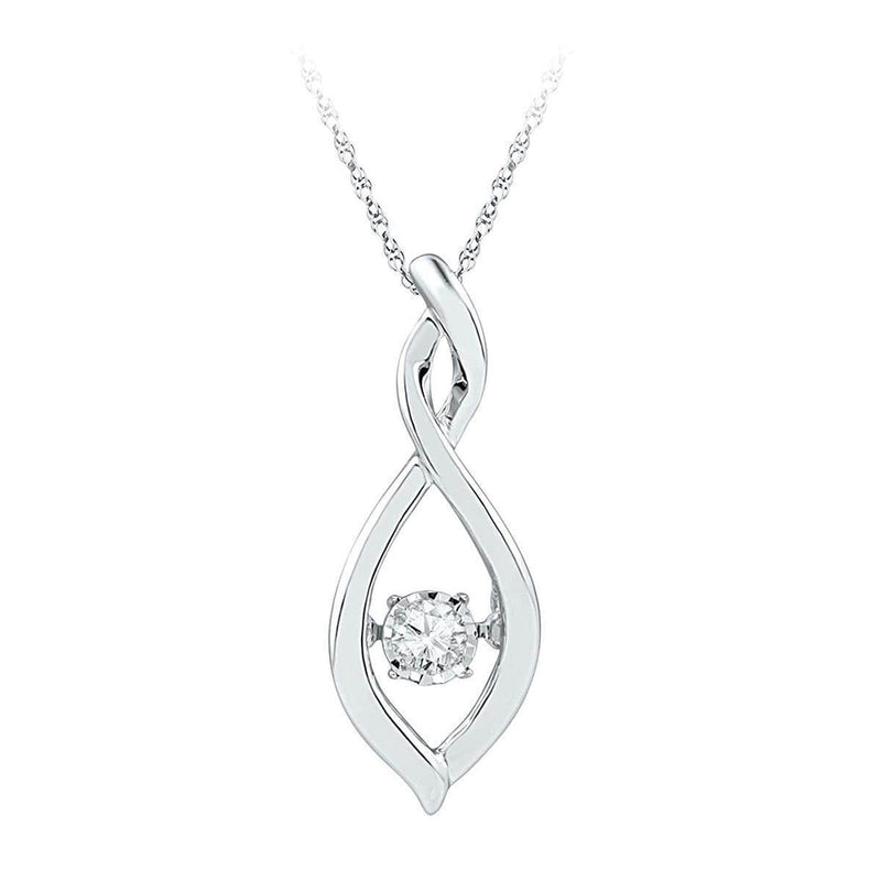 Gold & Diamond Pendants & Necklaces Sterling Silver Women's Round Diamond Infinity Twinkle Moving Pendant .03 Cttw - FREE Shipping (US/CAN) JadeMoghul