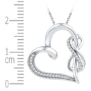 Gold & Diamond Pendants & Necklaces Sterling Silver Women's Round Diamond Linked Infinity Heart Pendant 1-8 Cttw - FREE Shipping (US/CAN) JadeMoghul