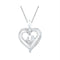 Gold & Diamond Pendants & Necklaces Sterling Silver Women's Round Diamond Mom Mother Child Heart Pendant 1-20 Cttw - FREE Shipping (US/CAN) JadeMoghul