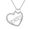Gold & Diamond Pendants & Necklaces Sterling Silver Women's Round Diamond Mom Mother Double Heart Pendant 1-10 Cttw - FREE Shipping (US/CAN) JadeMoghul