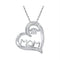 Gold & Diamond Pendants & Necklaces Sterling Silver Women's Round Diamond Mom Mother Heart Moving Twinkle Pendant 1-10 Cttw - FREE Shipping (US/CAN) JadeMoghul