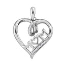 Gold & Diamond Pendants & Necklaces Sterling Silver Women's Round Diamond Mom Mother Heart Pendant 1-20 Cttw - FREE Shipping (US/CAN) JadeMoghul