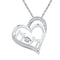 Gold & Diamond Pendants & Necklaces Sterling Silver Women's Round Diamond Moving Twinkle Solitaire Mom Mother Heart Pendant 1-20 Cttw - FREE Shipping (US/CAN) JadeMoghul