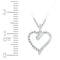 Gold & Diamond Pendants & Necklaces Sterling Silver Women's Round Diamond Simple Heart Outline Pendant 1-20 Cttw - FREE Shipping (US/CAN) JadeMoghul