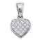 Gold & Diamond Pendants & Necklaces Sterling Silver Women's Round Diamond Small Heart Cluster Pendant 1-20 Cttw - FREE Shipping (US/CAN) JadeMoghul