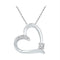 Gold & Diamond Pendants & Necklaces Sterling Silver Women's Round Diamond Solitaire Heart Love Pendant .03 Cttw - FREE Shipping (US/CAN) JadeMoghul