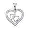 Gold & Diamond Pendants & Necklaces Sterling Silver Women's Round Diamond Triple Heart Outline Pendant 1-8 Cttw - FREE Shipping (US/CAN) JadeMoghul