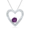 Gold & Diamond Pendants & Necklaces Sterling Silver Women's Round Lab-Created Amethyst Solitaire Heart Pendant 5-8 Cttw - FREE Shipping (US/CAN) JadeMoghul