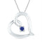 Gold & Diamond Pendants & Necklaces Sterling Silver Women's Round Lab-Created Blue Sapphire Heart Pendant 1-8 Cttw - FREE Shipping (US/CAN) JadeMoghul