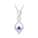 Gold & Diamond Pendants & Necklaces Sterling Silver Women's Round Lab-Created Blue Sapphire Solitaire Diamond Pendant 1-5 Cttw - FREE Shipping (US/CAN) JadeMoghul