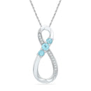 Gold & Diamond Pendants & Necklaces Sterling Silver Women's Round Lab-Created Blue Topaz 3-Stone Infinity Pendant 1-3 Cttw - FREE Shipping (US/CAN) JadeMoghul