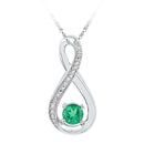 Gold & Diamond Pendants & Necklaces Sterling Silver Women's Round Lab-Created Emerald Infinity Diamond Pendant 1-2 Cttw - FREE Shipping (US/CAN) JadeMoghul