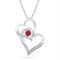 Gold & Diamond Pendants & Necklaces Sterling Silver Women's Round Lab-Created Ruby Diamond Double Heart Pendant 1-3 Cttw - FREE Shipping (US/CAN) JadeMoghul