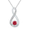 Gold & Diamond Pendants & Necklaces Sterling Silver Women's Round Lab-Created Ruby Diamond Fashion Pendant 5-8 Cttw - FREE Shipping (US/CAN) JadeMoghul