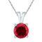 Gold & Diamond Pendants & Necklaces Sterling Silver Women's Round Lab-Created Ruby Solitaire Pendant 1-1-3 Cttw - FREE Shipping (US/CAN) JadeMoghul