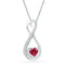 Gold & Diamond Pendants & Necklaces Sterling Silver Womens Heart Lab-Created Ruby Solitaire Diamond Infinity Heart Pendant 5-8 Cttw JadeMoghul Inc. 