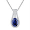 Gold & Diamond Pendants & Necklaces Sterling Silver Womens Oval Lab-Created Blue Sapphire Solitaire Pendant 1-3-4 Cttw JadeMoghul Inc. 