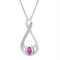 Gold & Diamond Pendants & Necklaces Sterling Silver Womens Oval Lab-Created Pink Sapphire Mom Pendant 3-8 Cttw JadeMoghul Inc. 