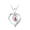 Gold & Diamond Pendants & Necklaces Sterling Silver Womens Pear Lab-Created Ruby Heart Love Pendant 1-4 Cttw JadeMoghul Inc. 