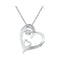 Gold & Diamond Pendants & Necklaces Sterling Silver Womens Round Diamond Double Heart Moving Twinkle Pendant .01 Cttw JadeMoghul Inc. 