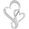 Gold & Diamond Pendants & Necklaces Sterling Silver Womens Round Diamond Double Linked Heart Pendant 1-10 Cttw JadeMoghul Inc. 