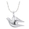 Gold & Diamond Pendants & Necklaces Sterling Silver Womens Round Diamond Dove Bird Animal Pendant 1-10 Cttw JadeMoghul Inc. 