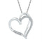 Gold & Diamond Pendants & Necklaces Sterling Silver Womens Round Diamond Heart Pendant 1-10 Cttw JadeMoghul Inc. 