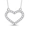 Gold & Diamond Pendants & Necklaces Sterling Silver Womens Round Diamond Heart Pendant Necklace 1-6 Cttw JadeMoghul Inc. 